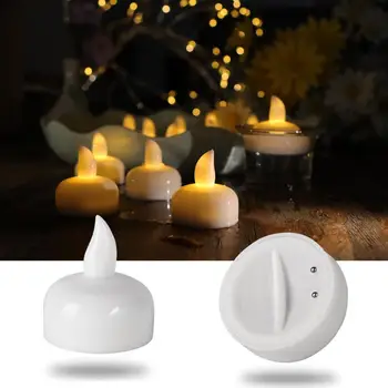 1 Комплект Led Чаени Лампи Електронни Пластмаса за Многократна употреба Led Супени Лампи, Акумулаторни Свещи за Дома, Led Електронни Led Свещи Свещи