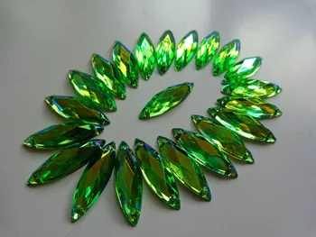100шт navette форма flatback светло зелен свободен скъпоценен камък шият Кристали 8*26 мм кристал Аксесоари За Ръчно Шиене