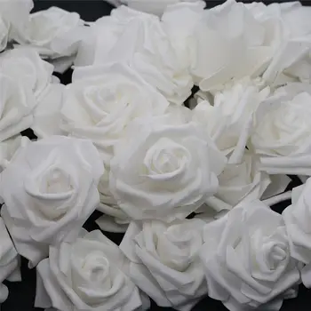 10шт-100шт Бяла PE Пяна Розата е Цветето на Корона Изкуствена Роза За Дома, Декоративни Цветни Венци Сватба Парти направи си САМ Украса