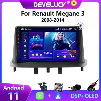 2 Din Радио Android 11 Мултимедиен Плейър За Renault Megane 3 Fluence 2008-2014 GPS Навигация Авто DVD IPS Стерео-RDS