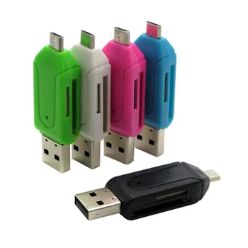 2 В 1 USB OTG Четец на карти Универсален Micro USB OTG TF/ SD Четец на карти Телефонни Пълнители Micro USB OTG Адаптер Reader