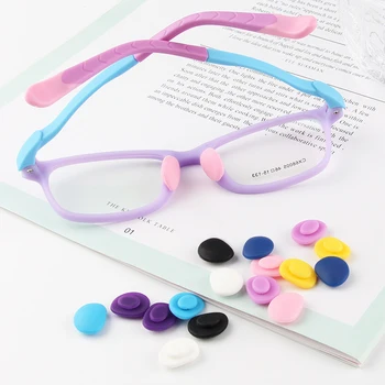 2 чифта/лот, Нескользящие Удобни изкуствени Силиконови възглавници, Носа облицовка за Деца, Цветни Меки накладки на очила, вградени Носа облицовка