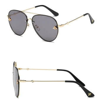 2020 нови модерни дамски слънчеви очила с UV400 овални рамки от метална сплав bee мъжки слънчеви очила ретро маркови градиентные спортни очила за шофиране
