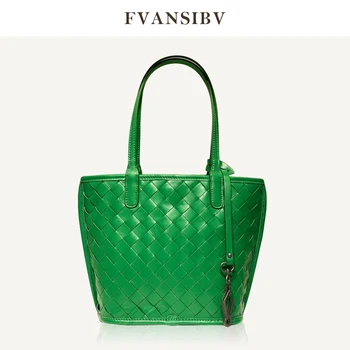 2022 Нова Чанта-торба, Модна Луксозна Марка Дизайнерски Дамски Чанти-Месинджър От Естествена Кожа, Тканая Голямата Голям Чанта За Пазаруване