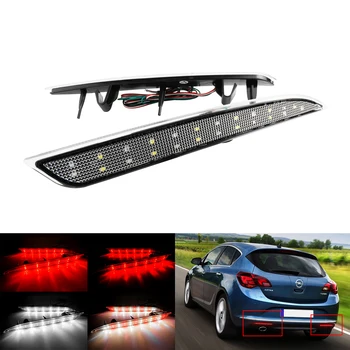 2x Прозрачни Лещи LED Рефлектор Задна Броня, Стоп-Сигнал за Заден Ход За Opel Vauxhall Astra J 09-12