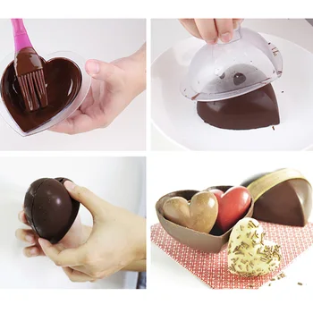 3 Вида Пластмасови Шоколадови Форми на 3D Сърцето Заек Форми на Великден Ден на Коледа Сладкиши, Сладкарски Форми на Кухненски Инструменти