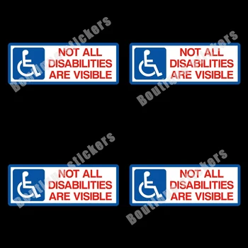 4X етикети не са видими за всички хора с увреждания - мобилност, сини икони, висококачествени автомобили и практични напомняния.