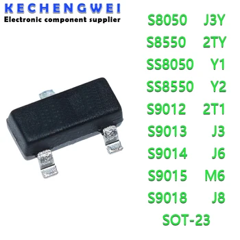 50ШТ S8050 S8550 SS8050 SS8550 S9012 S9013 S9014 S9015 S9018 J3Y STY Y1 Y2 2T1 J3 J6 M6 J8 SMD Транзистор SOT23