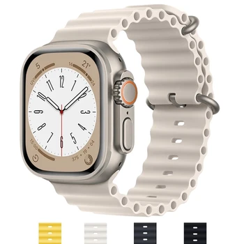 Elastometric каишка Ocean за apple watch Ultra 8 7 6 силиконов гривна каишка за часовник iwatch band 49 мм 44 мм 40 мм 45 мм 41 мм 42 38 мм