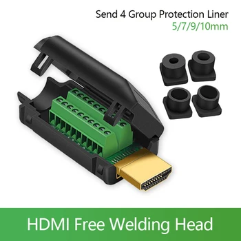 HDMI-съвместим Штекерный конектор 19P характеристика на полиграфическото Конектори Без запояване / Заваряване конектор с капак Конектори HDMI Свързване на адаптер