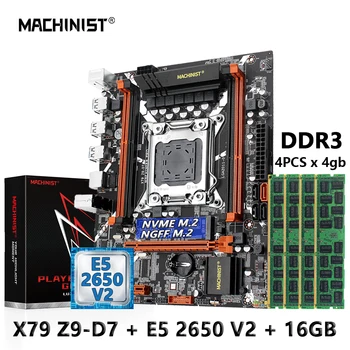 MACHINIST X79 Z9-D7 X79 LGA 2011 Комплект дънната платка Комплект Intel Xeon E5 2650 V2 Процесор Процесор + 16 GB DDR3 Ram Памет Комбо