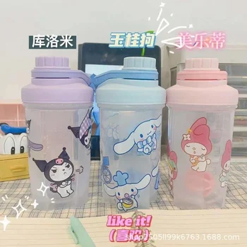 Sanrio чаша за вода MelodyKuromi прозрачна пластмасова скъпа преносима бутилка за вода с голям капацитет на лятна студентска бутилка за вода удобна чаша
