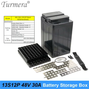Turmera 48V 30Ah Акумулаторна батерия за электровелосипеда, Кутия за 13S12P 18650 Литиеви батерии, в комплекта са включени и притежателя на заваръчни никелови ленти