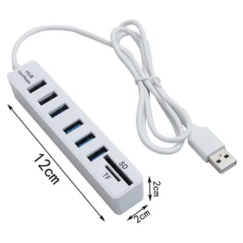 USB Hub 2,0 MultiUSB Сплитер Кабел-Адаптер 1,2 м 0,3 м Мини-Център за PC Лаптоп USB Hab Удължител за Кабел Компютърни Аксесоари