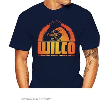 Wilco Мъжки Реколта Тениска с Черен Петел, Черен Памучен Тениска, за Мъже Готина и Стилна Тениска, Размерът на ЕС