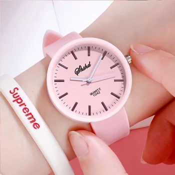 WOKAI висококачествени дамски модни минималистичные силикон кварцов часовник Бизнес Спортни студентски водоустойчив ретро часовника 34 мм