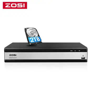ZOSI HD 1080P 16CH DVR Видеорекордер За Видеонаблюдение H. 265 P2P DVR Рекордер за Мониторинг на Телефона За Сигурност Камери