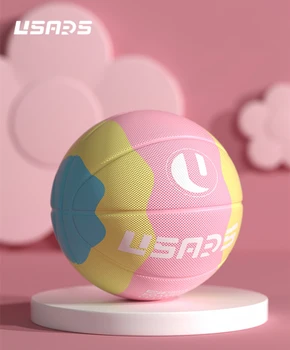 Баскетболна топка със специална подготовка етикети съоръжения серия на дъгата Усарс гумен материал бележки за размера на топка за деца от 5