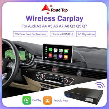 Безжична Apple CarPlay за Audi A3 A4 A5 A6 A7 A8 Q3 Q5 Q7 с Android Авто Огледало Линк AirPlay USB Bluetooth Камера на Автомобила да Играе