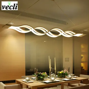 Вълна от дизайн модерна трапезария Studyroom окачен лампа, led осветление AC 85-260 В 80 W кухня окачен лампа лампа бар