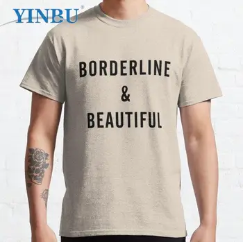 Гранични Красиви тениски с Високо качество за Мъже къс Гранична тениска с Разстройство на личността YINBU Graphic Tee