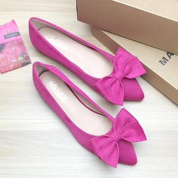 Дамски летни обувки на плоска подметка, розови, ярко червено, ярко розово, женски обувки на равна подметка, добро качество, най-малкият размер на 33, Голям размер на 43, однотонная кожата от флока