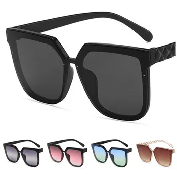 Дамски Слънчеви очила с Квадратни Слънчеви Очила С Закручивающимися Висками, Дизайнерски Очила, слънчеви Очила с Защита От Uv Очила в Рамки Оверсайз, Точки A++