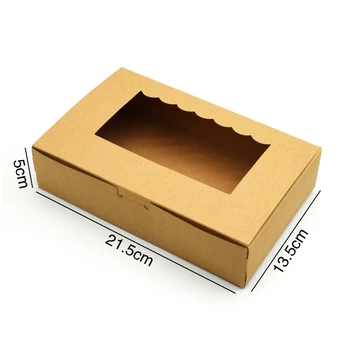 Естествено кутия за торта от сладкарници Крафт фурна с прозорец ПВК голяма кутия бисквити за торта печене ХЕЭ889