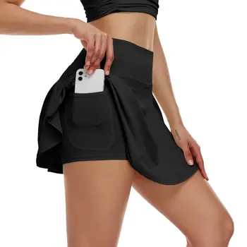 Женската тенис пола VUTRU с джобове UPF 50+ и е с висока талия, спортни Охлаждащи къси Панталони за голф за тренировки по План