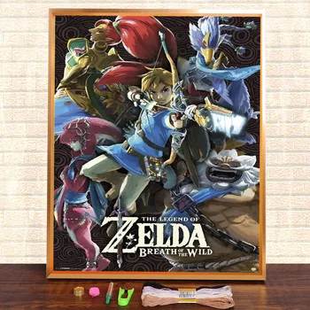 Игра Герой Zelda, Отпечатани Водно Платно 11 карата Бродерия на кръстат бод Пълен Комплект Бродерия DMC Конци Ръчно изработени Възрастни
