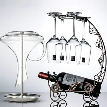 Комплект Чаши за Червено Вино, Битова Стъклена Чаша, Гарафа за Вино, Творчески Стръмен Вино, Чаша за Вино 6 бр, подаръчен комплект за текила за мъже