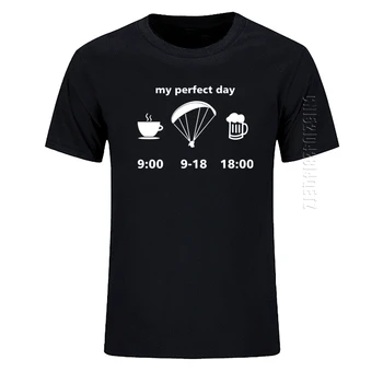 Мъжка Тениска От 100% памук, Лятна Тениска на My Perfect Paragliding Day С Принтом, Къси Ръкави, Мъжка Тениска с Кръгло деколте, Потник с Добро Качество, Тениска