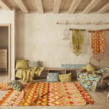 На тепиха в Марокански впечатлява със своя Бохемски Стил за Спалнята, Домашен интериор, Противоскользящий Подложка за подови настилки, Килим за Хол, Декорация за Всекидневната, Килим на Голям Площад,