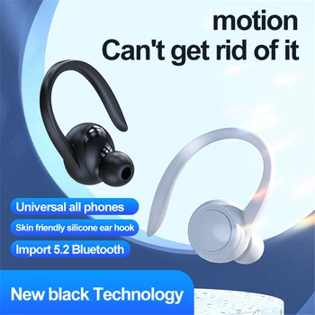 Нови Безжични Bluetooth Слушалки С Ушни куки Спортни Слушалки С Шумопотискане HD Съраунд Звук С ниска латентност Водоустойчиви Слушалки