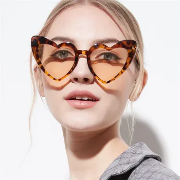 Нови Модни Слънчеви Очила във Формата На Сърце, Дамски Маркови Дизайнерски Пластмасови Светлоотразителни Слънчеви Очила с UV400, Слънчеви Очила За Момичета, Дамски Розови