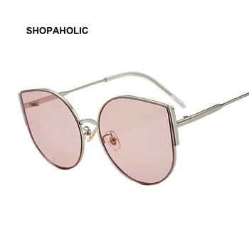 Нови Модни Слънчеви Очила С Кошачьим Око, Дамски Луксозни Маркови Дизайнерски Огледални Лещи, Vintage Слънчеви Очила, Дамски Розови Златни Метални UV400 Oculos