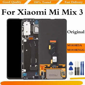 Оригинален За Xiaomi Mix 3 LCD Дисплей е Сензорен цифров преобразувател В Събирането На MI MIX 3 LCD-Резервни Части, С Рамка