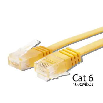 Плосък кабел Ethernet Cat 6 - по-бързо, отколкото Cat5e / Cat5 Плосък мрежова мрежова мрежова Cat6 кабел RJ-45 за модем / Рутер