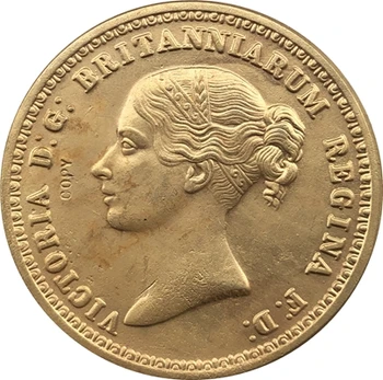продажба на едро на британската Витории 24-K позлатени монети копие 100% копер производство