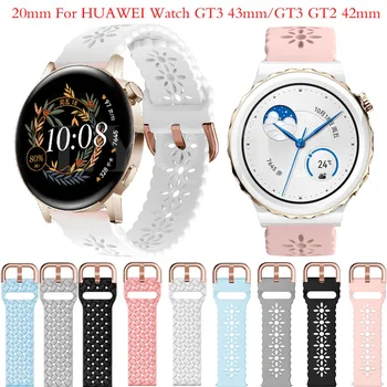 силиконов 20 мм Завързана Каишка За Huawei Watch GT3 GT 3 Pro 43 мм Смарт Часовници Гривна За Huawei GT 2 GT3 42 мм / Honor Watch ES