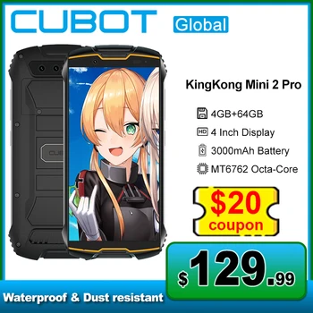 Смартфон Cubot KingKong Mini 2 Pro Водоустойчив 4 + GB 64 GB 4-инчов Дисплей, Android 11 Телефон С 13 Мегапикселова Камера 3000 mah Батерия за Мобилни Телефони