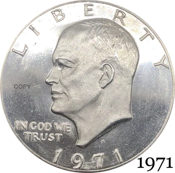 Съединените американски Щати от 1971 г Свобода в Бог, на когото можем да вярваме, 1 долар, Един долар, Президентът Айзенхауер Мельхиоровая сребърно покритие копирни монета