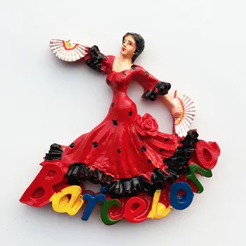 Танцьори на фламенко в Барселона, Испания 3D Магнити за Хладилник Туристически Сувенири, Магнитни Стикери за Хладилник Подарък