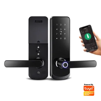 Умен дом wifi електронно заключване Mini sasha smart life електрически автоматично разход на лоста външни брави с пръстови отпечатъци