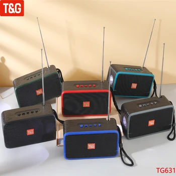 T & G TG631 FM-Радио Водоустойчив Високоговорител Слънчев Портативен Bluetooth Високоговорител Високоговорител Безжична Външна Дръжка Фенерче Колона