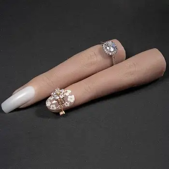 Модел за демонстрация на пръстите за практикуване на нокти с Подвижни Нокти и Гъвкав Сгибаемым Боя за маникюр